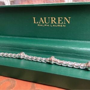 Lauren Ralph Lauren Silver-Tone Double Rope Toggle Bracelet, EUC, 7-7 1/2” wrist